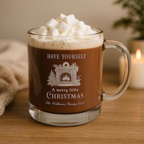 Custom Engraved Personalized Glass - Custom Engraved 12.25oz Holiday Gift - Picture 3 of 8